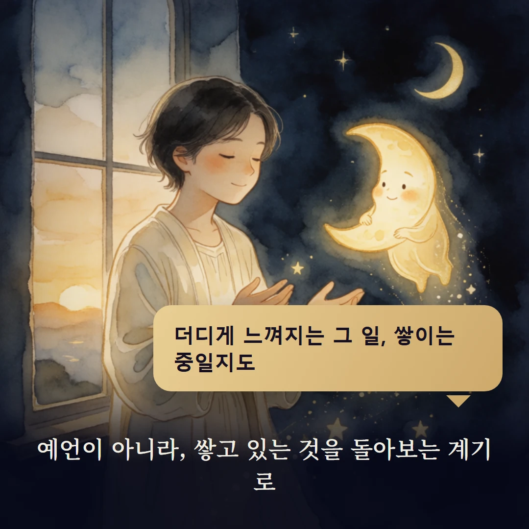 이야기 4컷 — 예언이 아니라, 쌓고 있는 것을 돌아보는 계기로