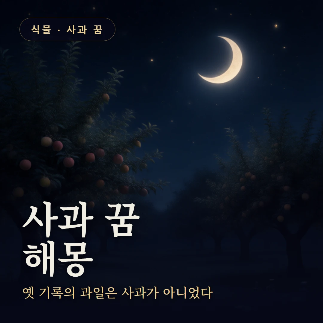 사과 꿈 요약 표지 — 옛 기록의 과일은 사과가 아니었다