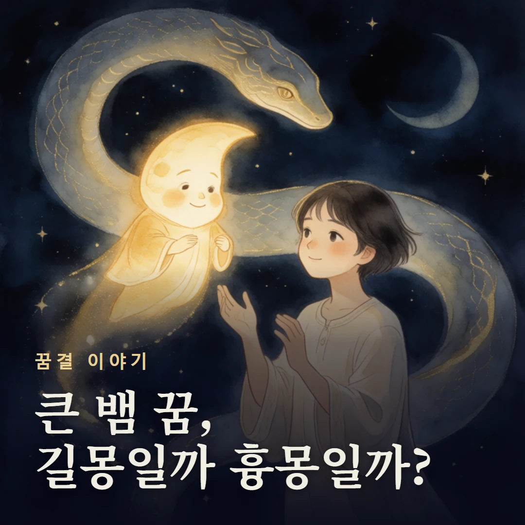 꿈결 이야기 표지 — 큰 뱀 꿈, 길몽일까 흉몽일까?