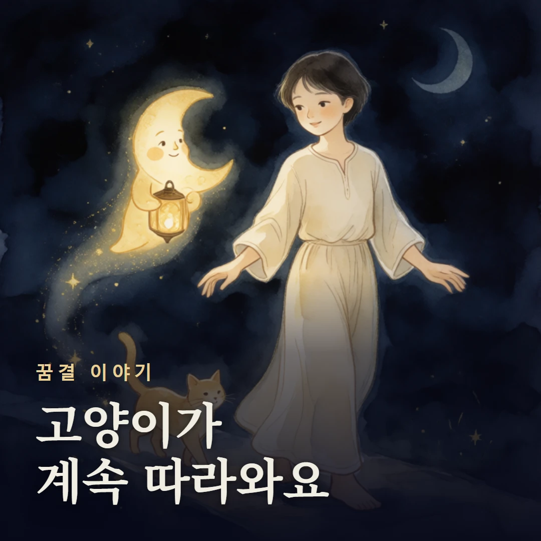 꿈결 이야기 표지 — 고양이가 계속 따라와요