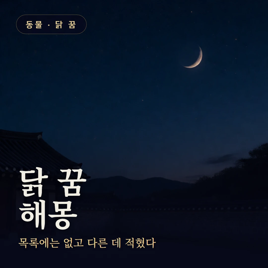 닭 꿈 요약 표지 — 목록에는 없고 다른 데 적혔다