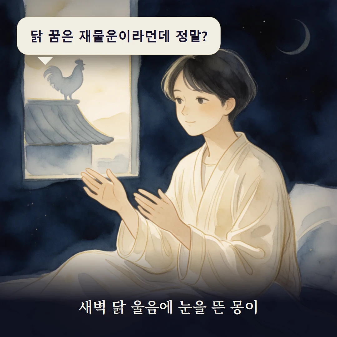 이야기 1컷 — 새벽 닭 울음에 눈을 뜬 몽이