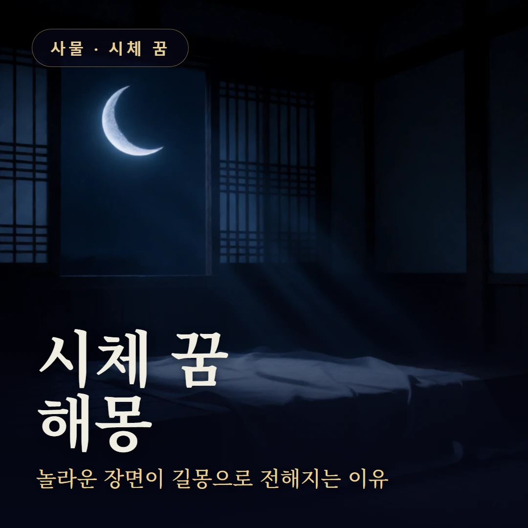 시체 꿈 요약 표지 — 놀라운 장면이 길몽으로 전해지는 이유