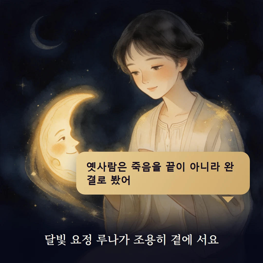 이야기 2컷 — 달빛 요정 루나가 조용히 곁에 서요