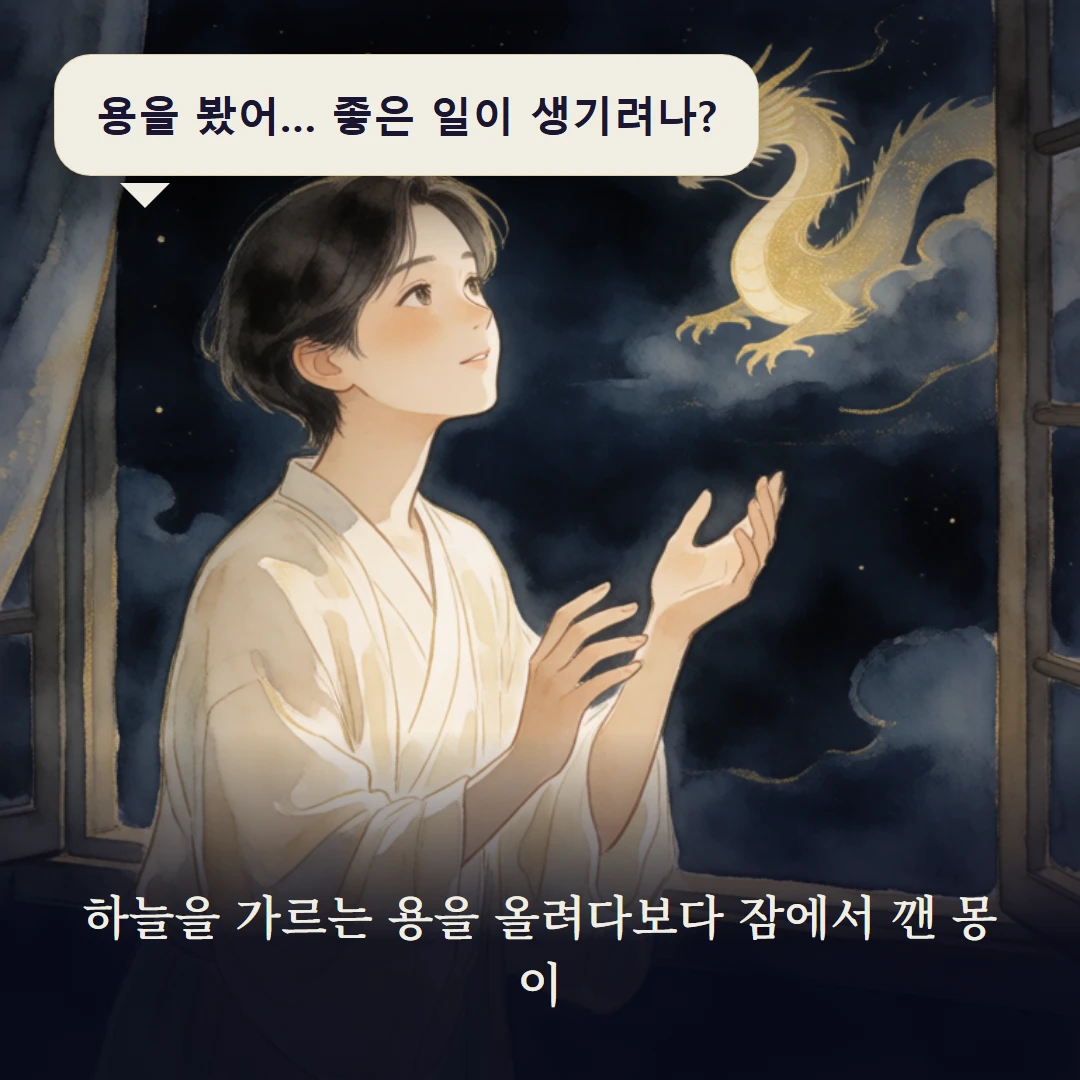 이야기 1컷 — 하늘을 가르는 용을 올려다보다 잠에서 깬 몽이