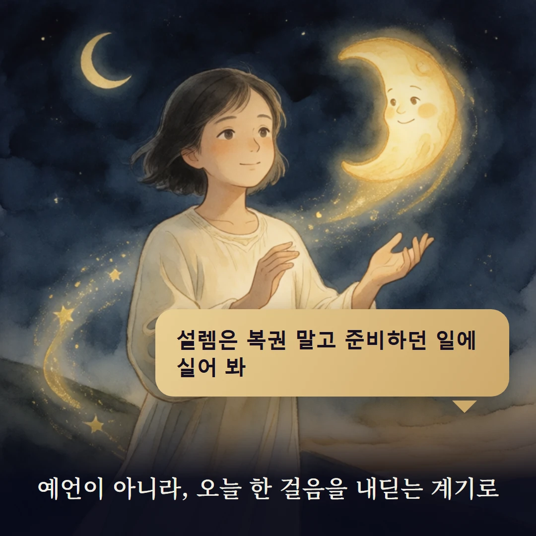 이야기 4컷 — 예언이 아니라, 오늘 한 걸음을 내딛는 계기로