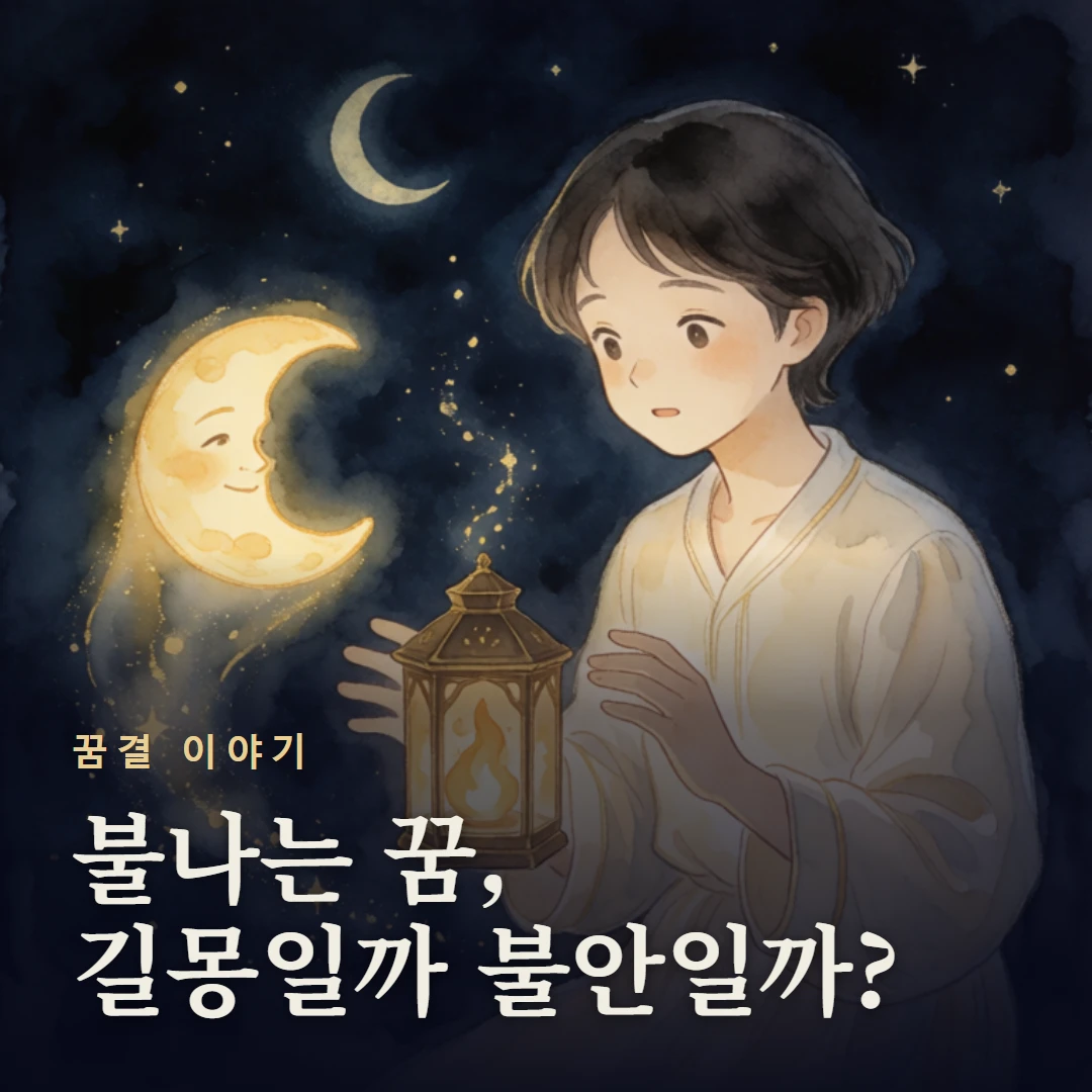 꿈결 이야기 표지 — 불나는 꿈, 길몽일까 불안일까?