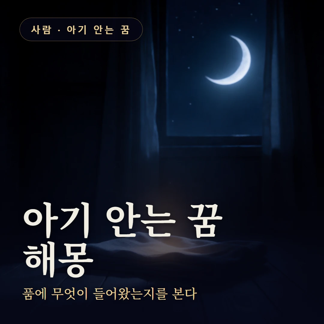 아기 안는 꿈 요약 표지 — 품에 무엇이 들어왔는지를 본다