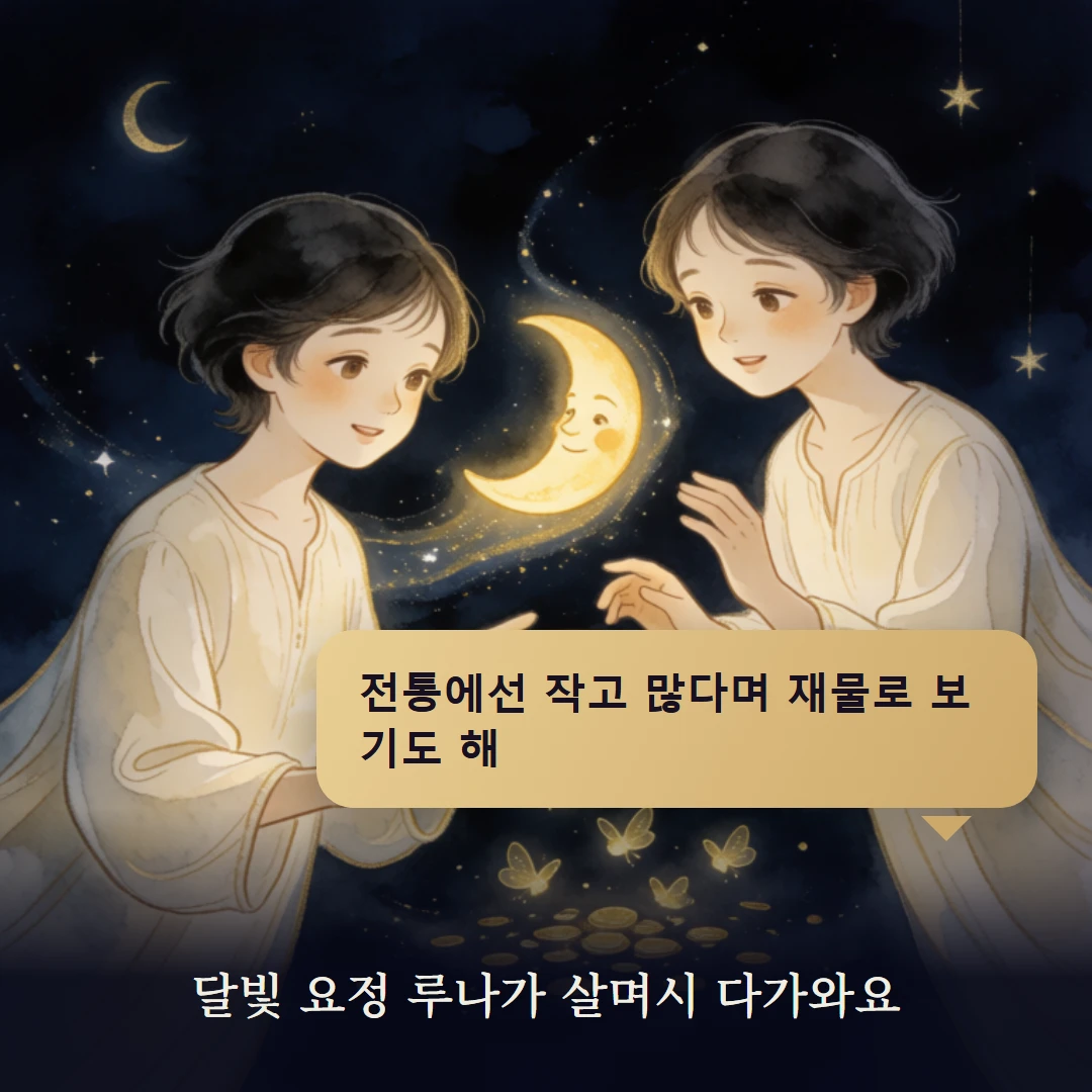 이야기 2컷 — 달빛 요정 루나가 살며시 다가와요