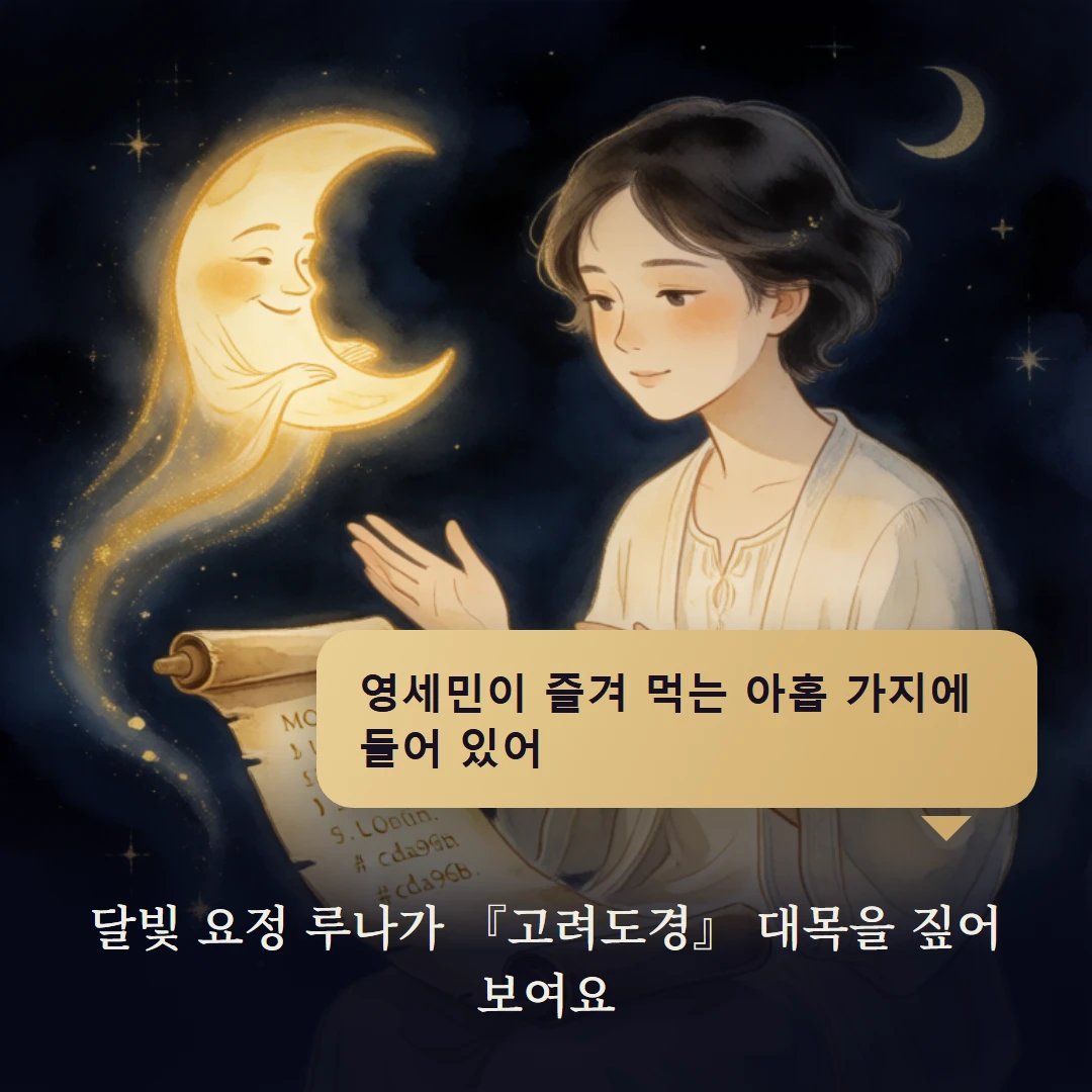 이야기 2컷 — 달빛 요정 루나가 『고려도경』 대목을 짚어 보여요