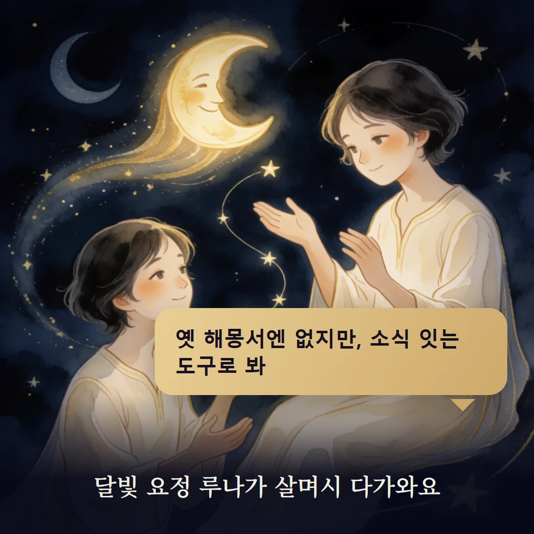 이야기 2컷 — 달빛 요정 루나가 살며시 다가와요