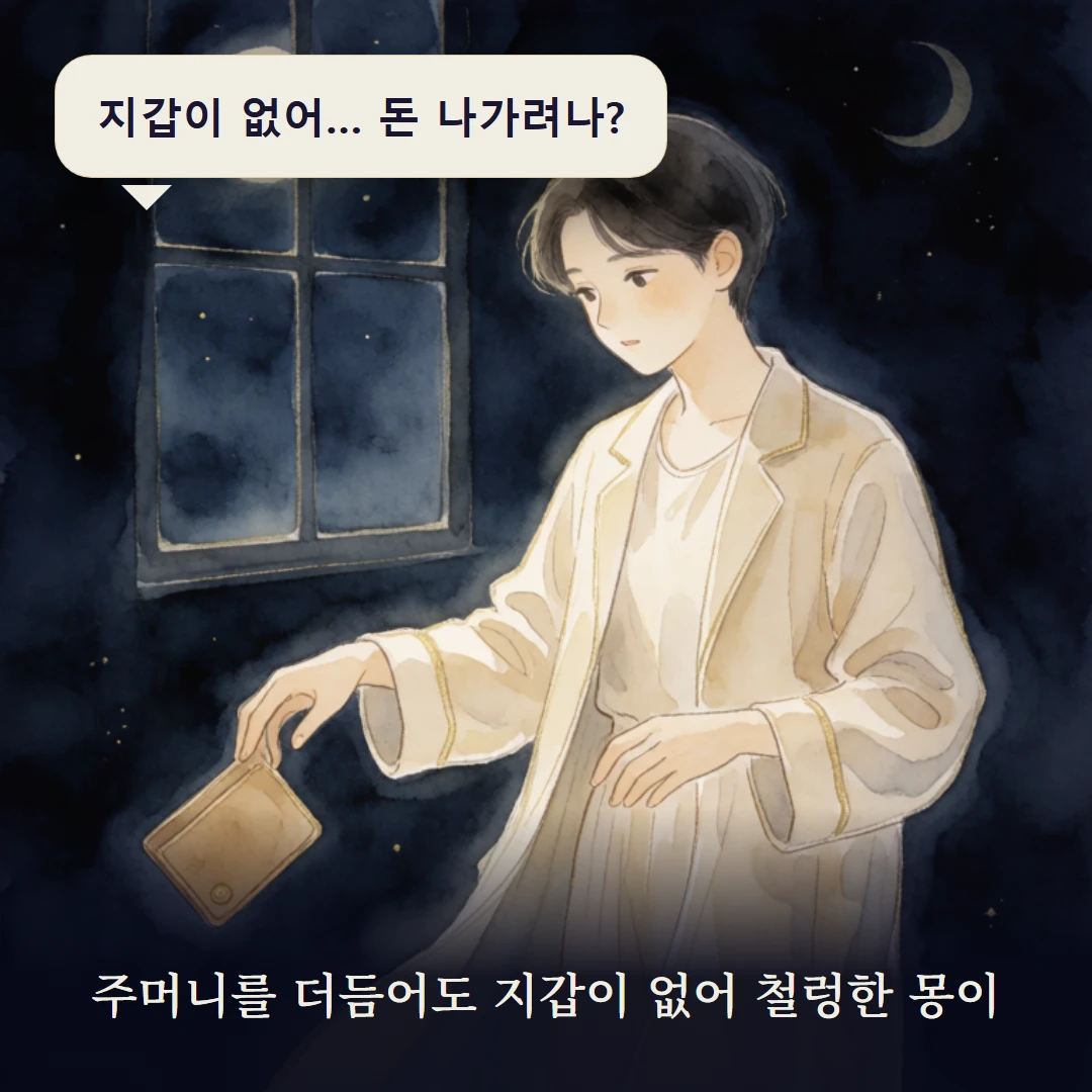 이야기 1컷 — 주머니를 더듬어도 지갑이 없어 철렁한 몽이