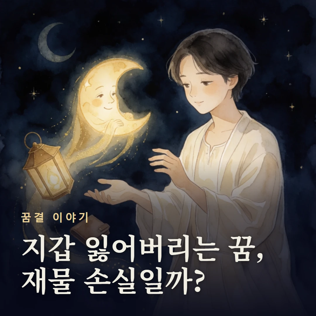 꿈결 이야기 표지 — 지갑 잃어버리는 꿈, 재물 손실일까?