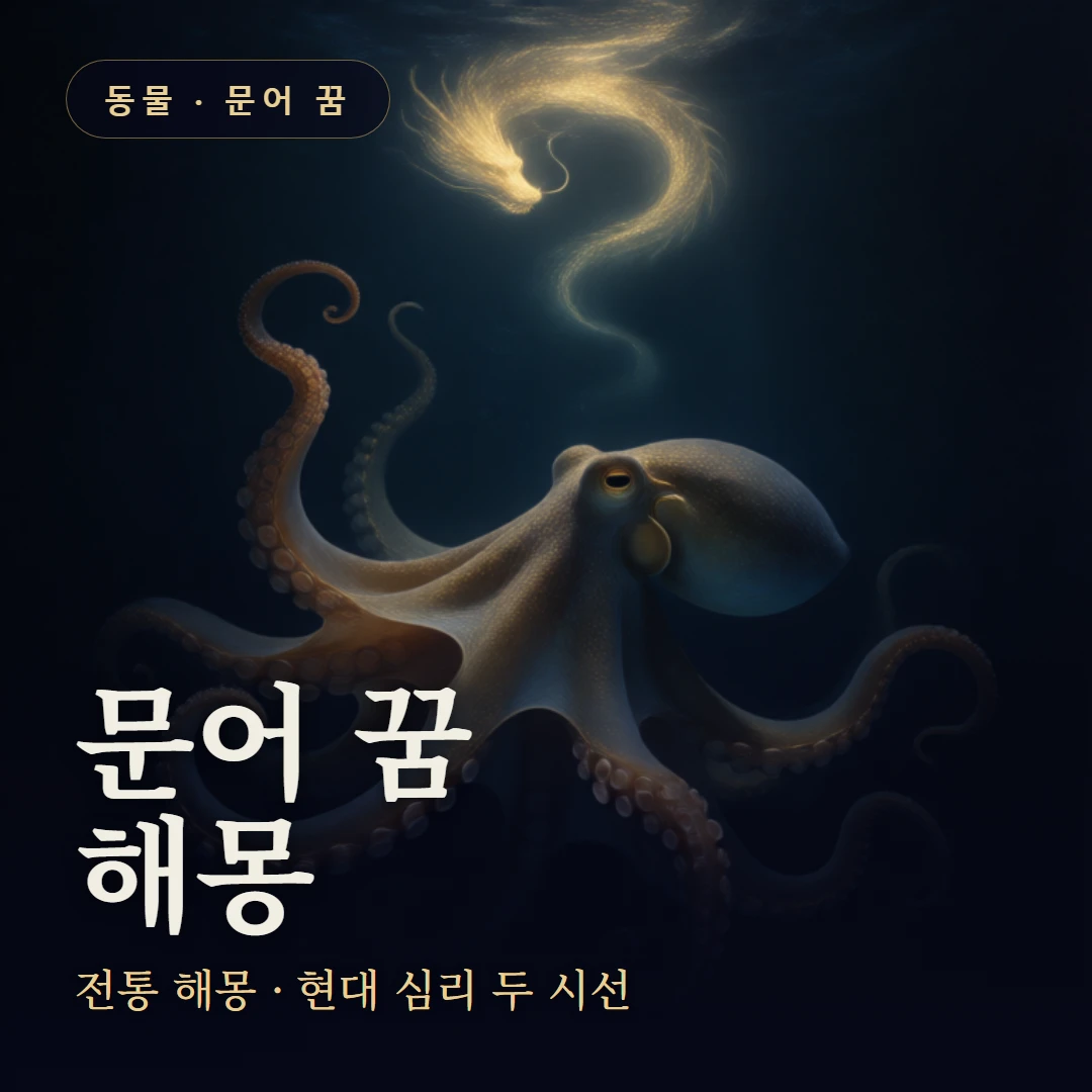 문어 꿈 요약 표지 — 전통 해몽 · 현대 심리 두 시선