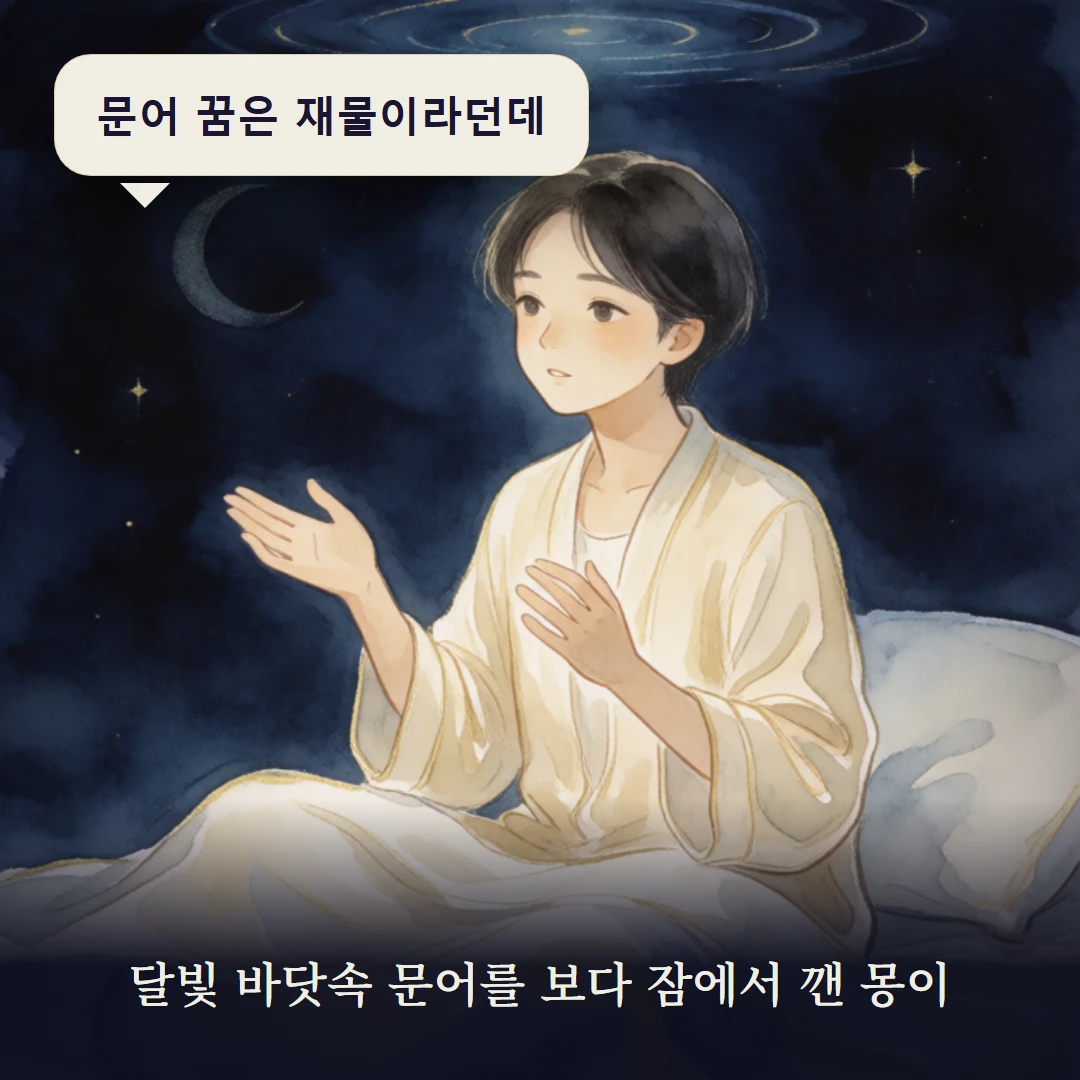 이야기 1컷 — 달빛 바닷속 문어를 보다 잠에서 깬 몽이