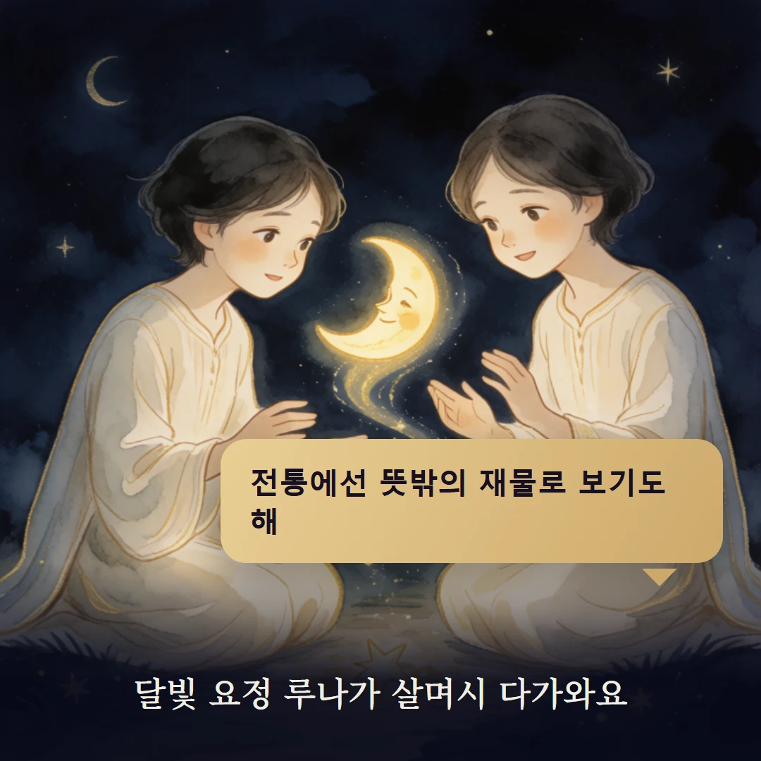 이야기 2컷 — 달빛 요정 루나가 살며시 다가와요