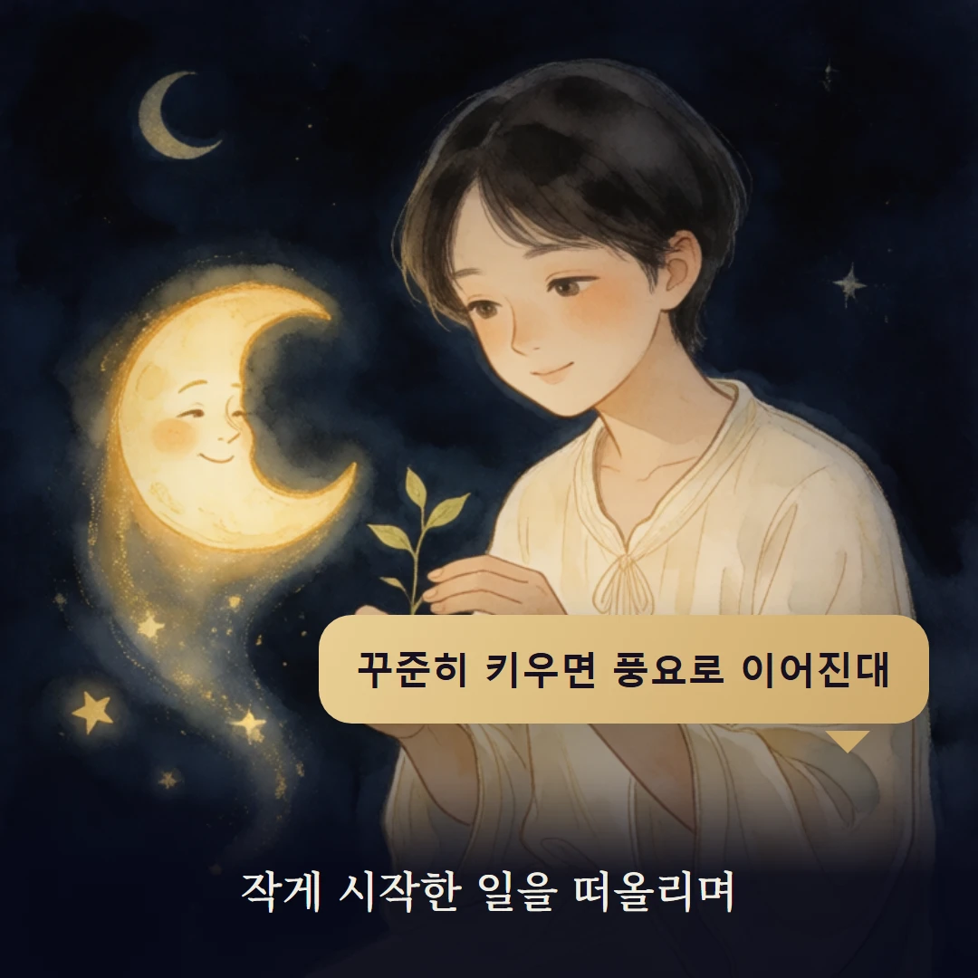 이야기 4컷 — 작게 시작한 일을 떠올리며