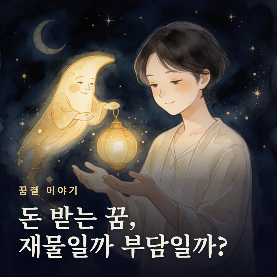 꿈결 이야기 표지 — 돈 받는 꿈, 재물일까 부담일까?