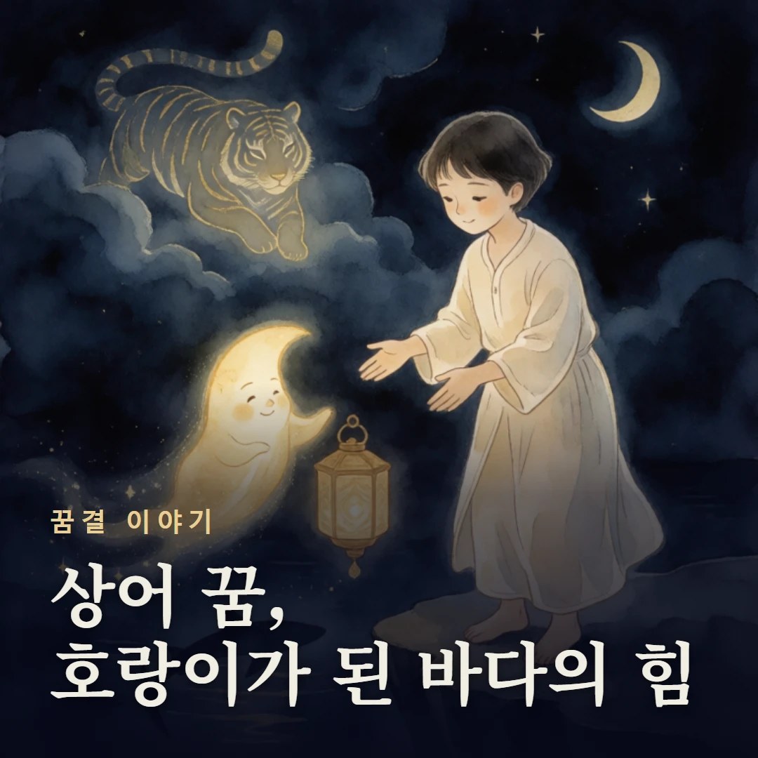 꿈결 이야기 표지 — 상어 꿈, 호랑이가 된 바다의 힘