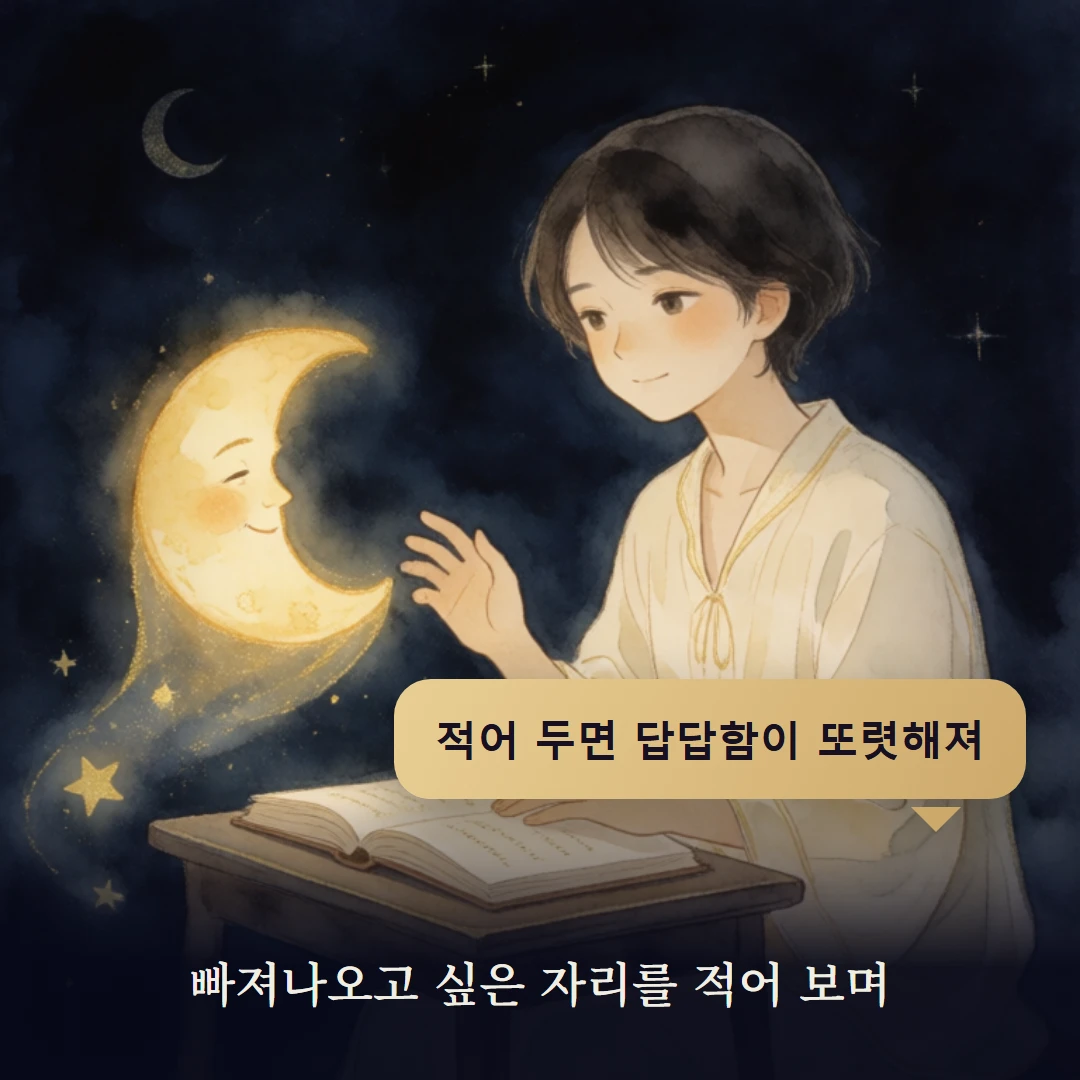 이야기 4컷 — 빠져나오고 싶은 자리를 적어 보며
