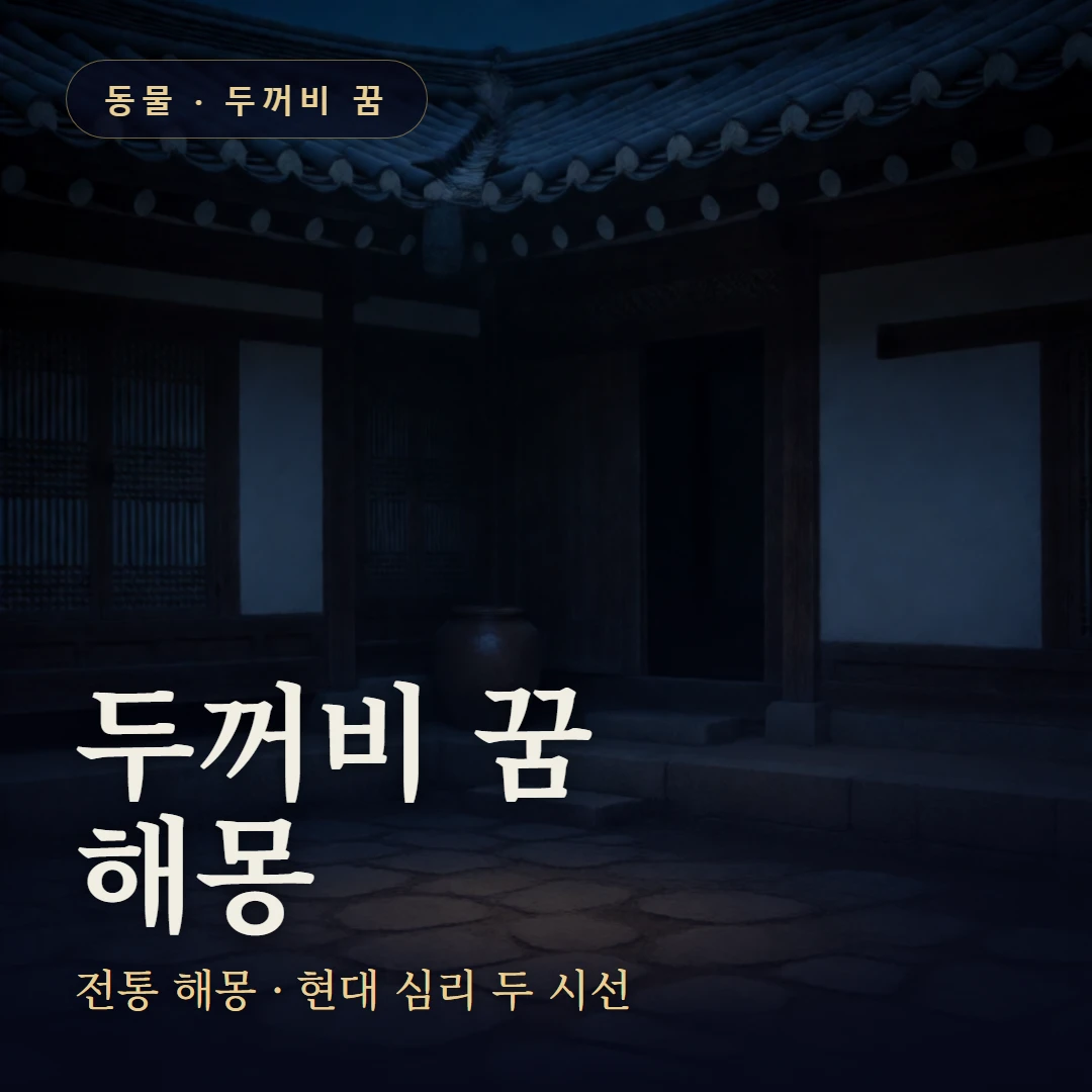 두꺼비 꿈 요약 표지 — 전통 해몽 · 현대 심리 두 시선