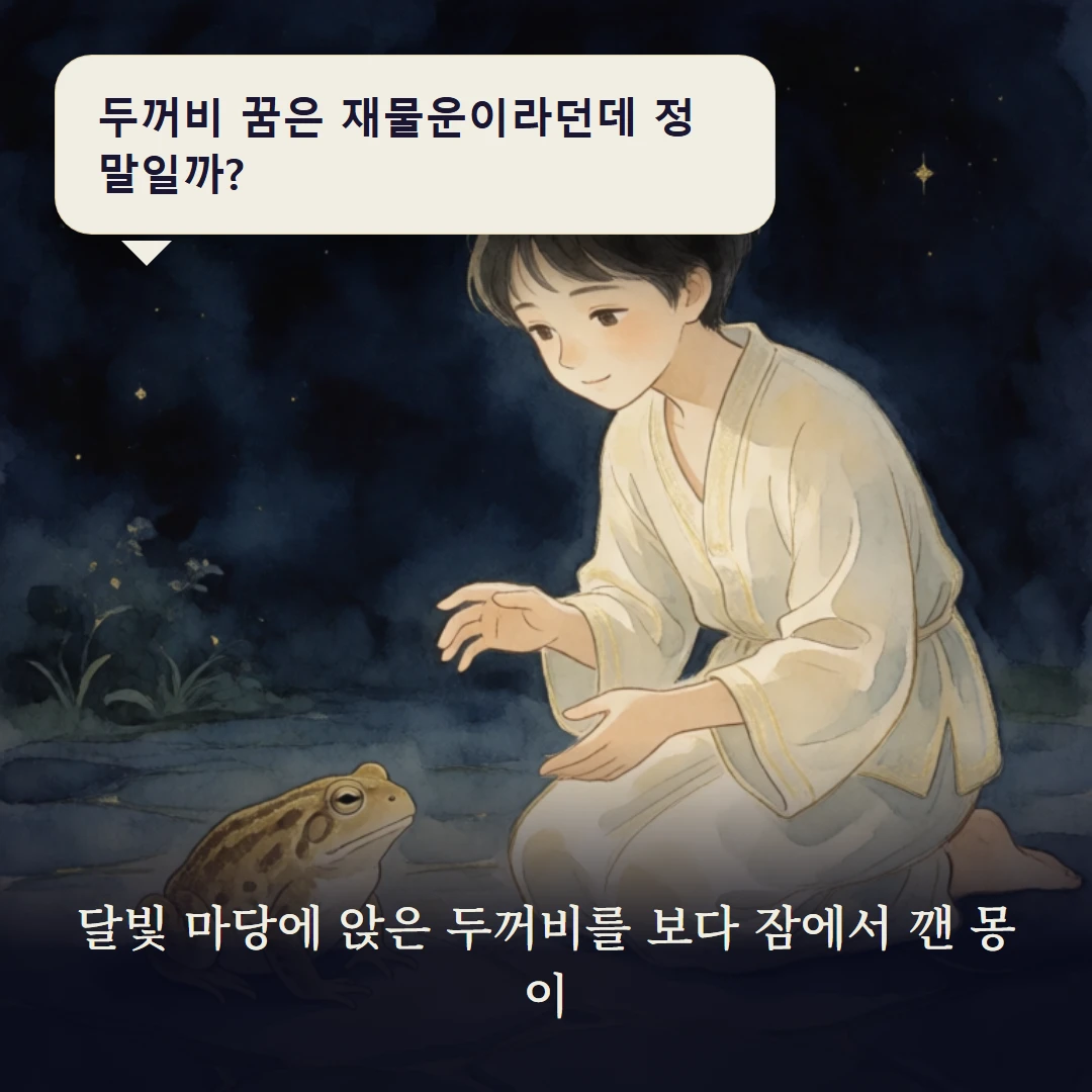 이야기 1컷 — 달빛 마당에 앉은 두꺼비를 보다 잠에서 깬 몽이