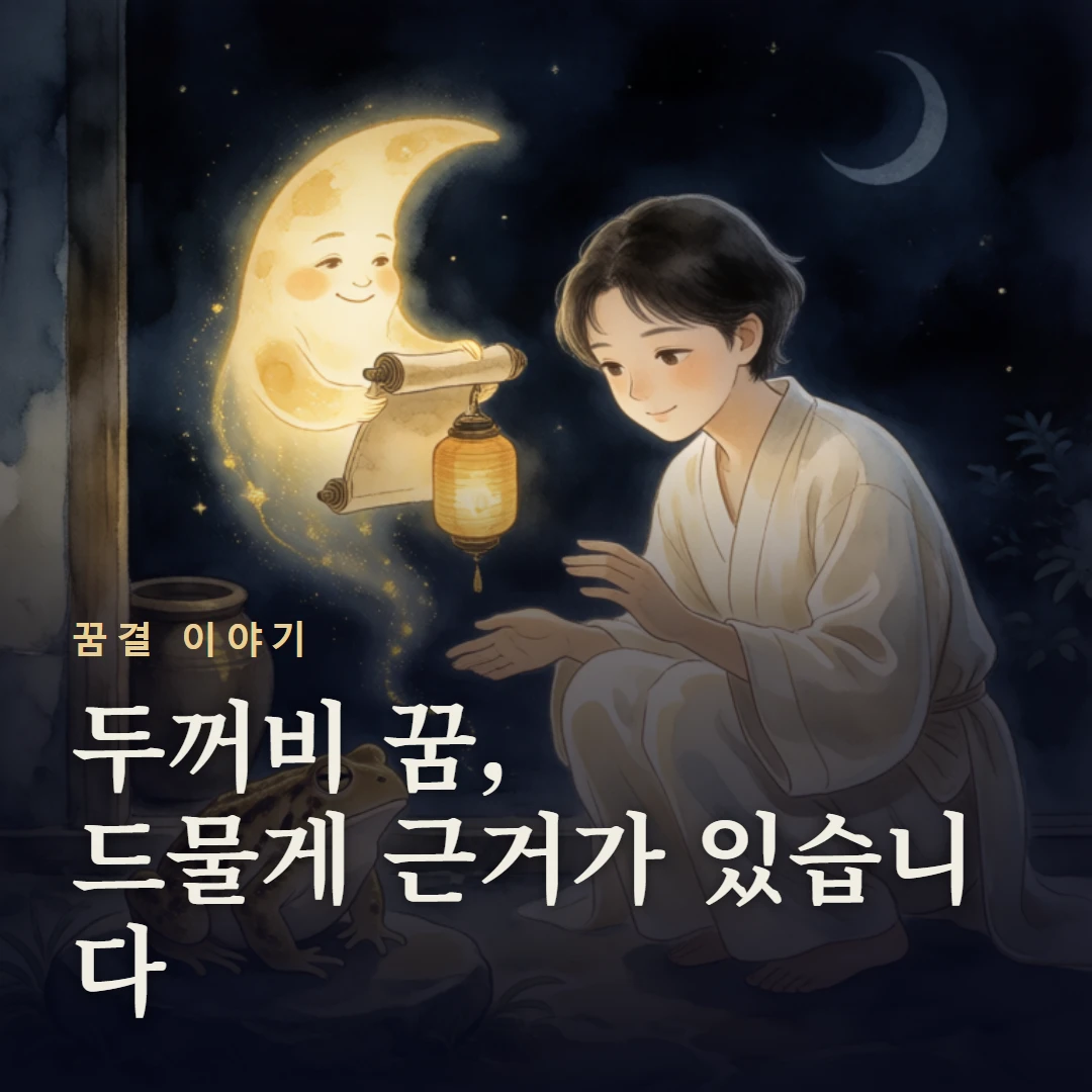꿈결 이야기 표지 — 두꺼비 꿈, 드물게 근거가 있습니다
