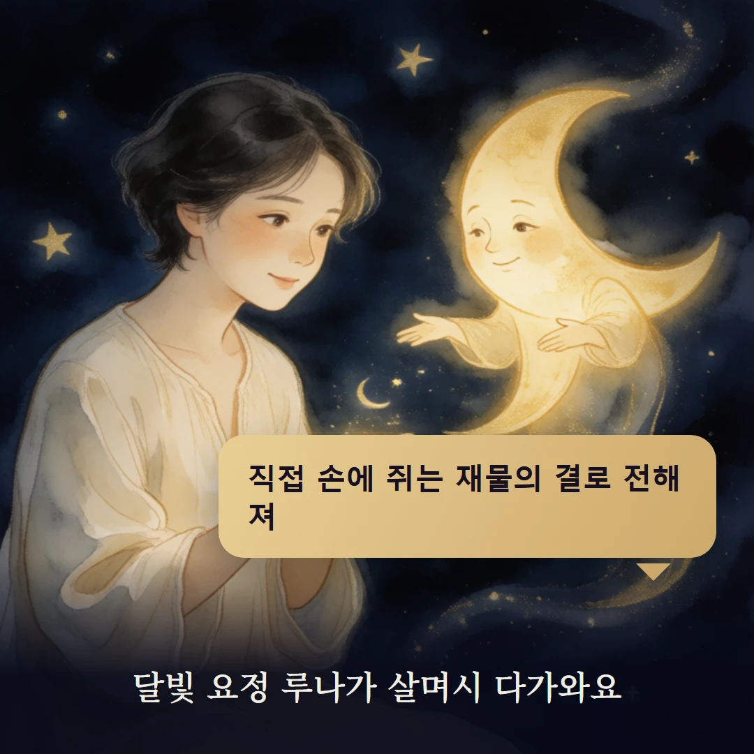이야기 2컷 — 달빛 요정 루나가 살며시 다가와요