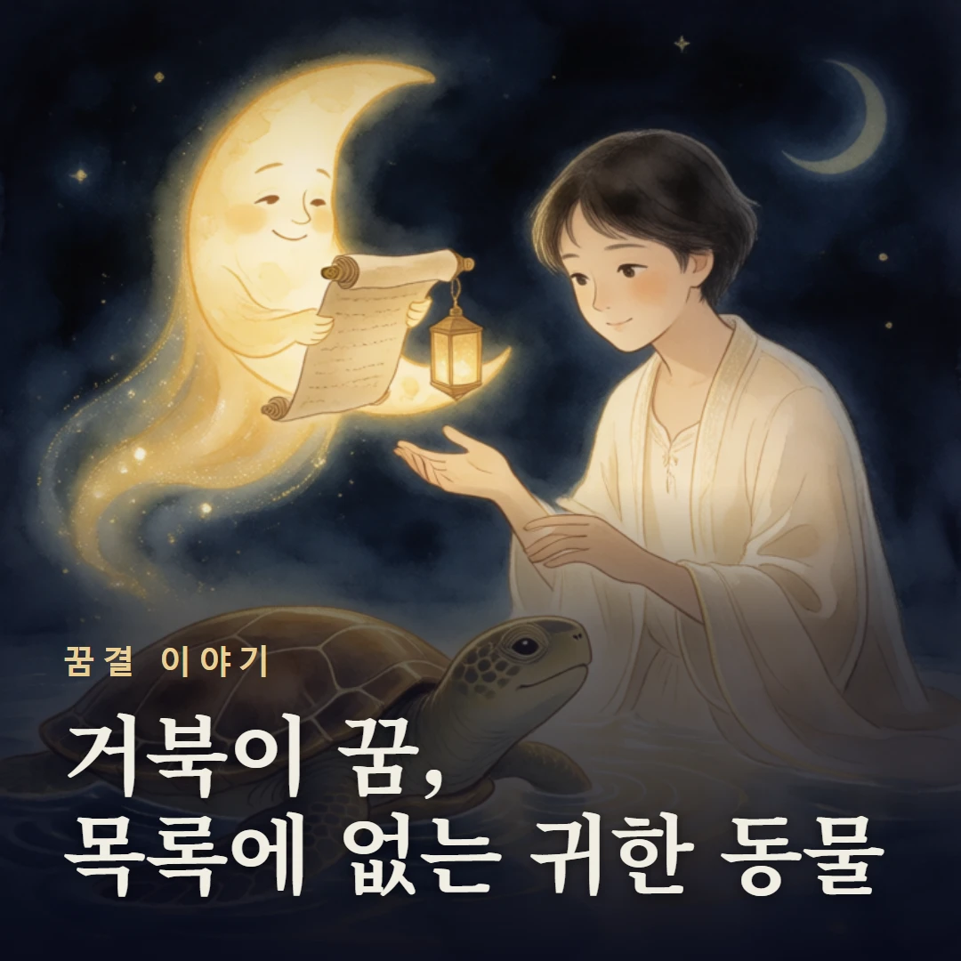 꿈결 이야기 표지 — 거북이 꿈, 목록에 없는 귀한 동물