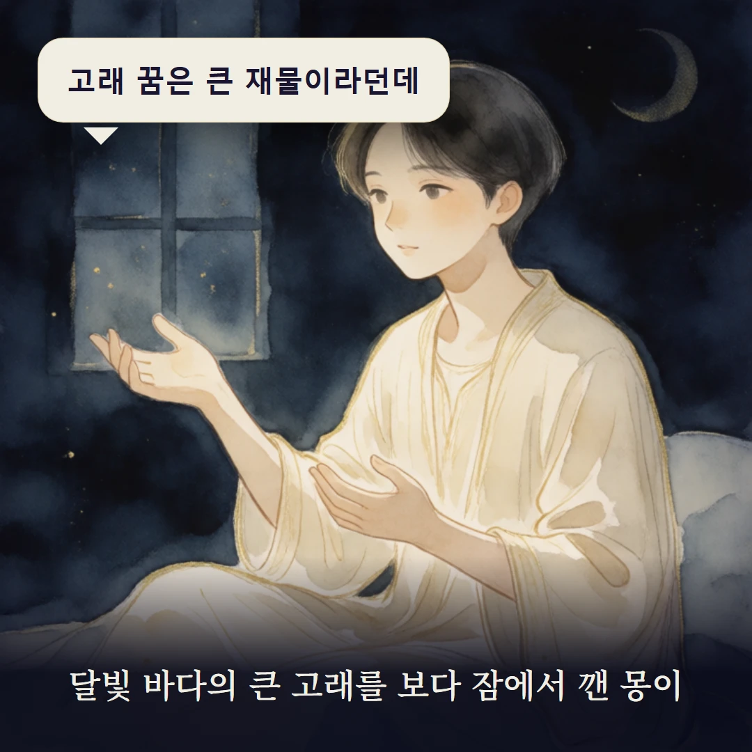 이야기 1컷 — 달빛 바다의 큰 고래를 보다 잠에서 깬 몽이