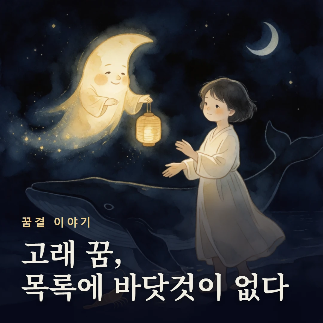 꿈결 이야기 표지 — 고래 꿈, 목록에 바닷것이 없다