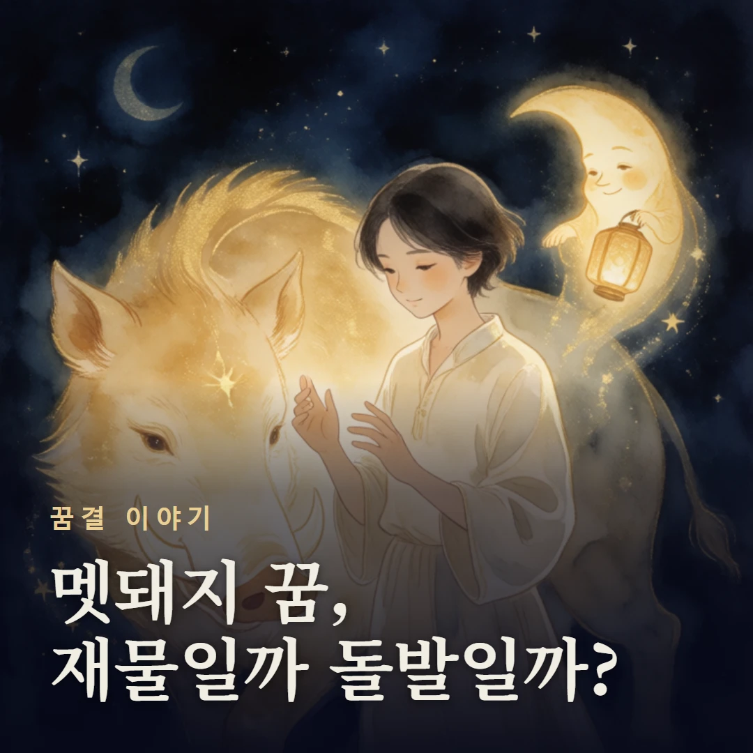 꿈결 이야기 표지 — 멧돼지 꿈, 재물일까 돌발일까?