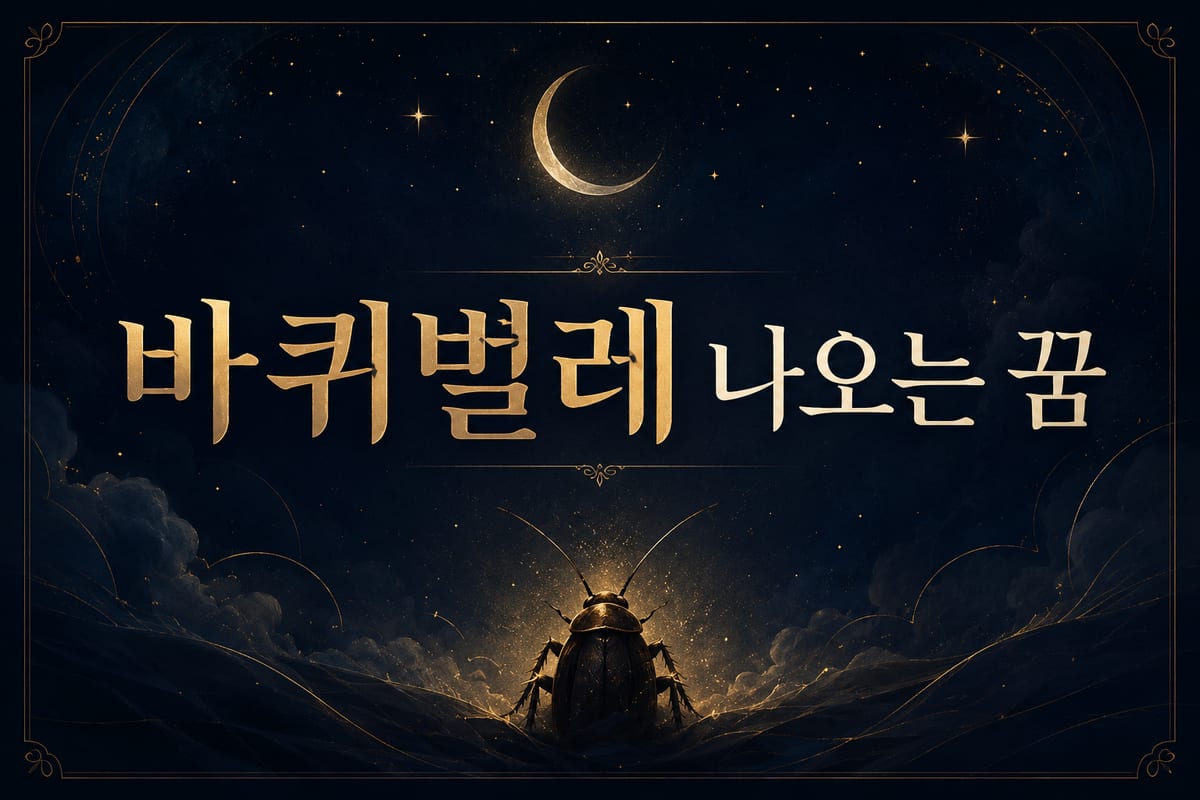 바퀴벌레 꿈 해몽 — 재물의 신호일까 걱정의 그림자일까