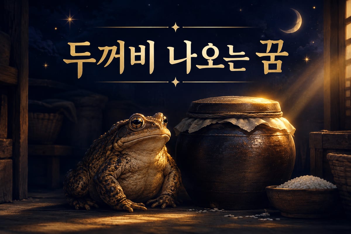 두꺼비 꿈 해몽 — 뱀과 같은 문장에 적혀 있다